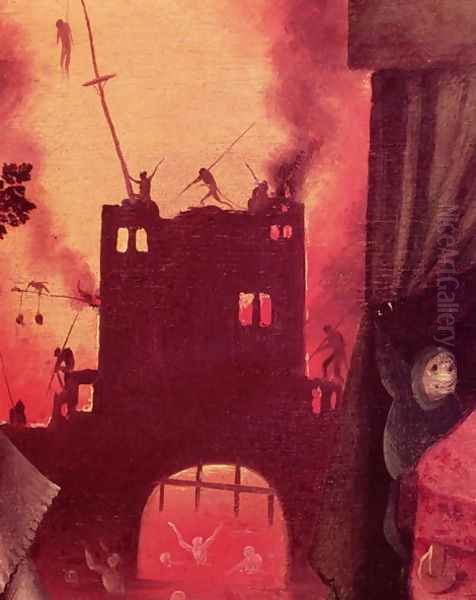 Tondal's Vision (detail of the burning gateway) Oil Painting by Hieronymous Bosch