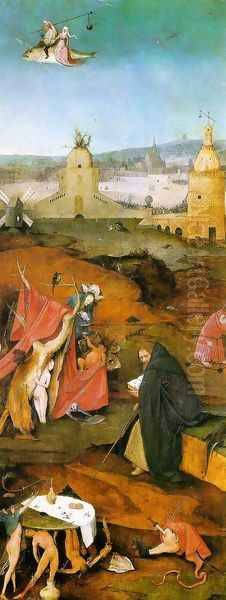 Temptation of St. Anthony, right wing of the triptych Oil Painting by Hieronymous Bosch