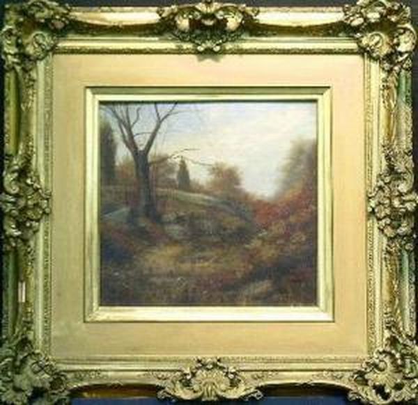 Autumn Landscape Oil Painting by E.F. Wagner