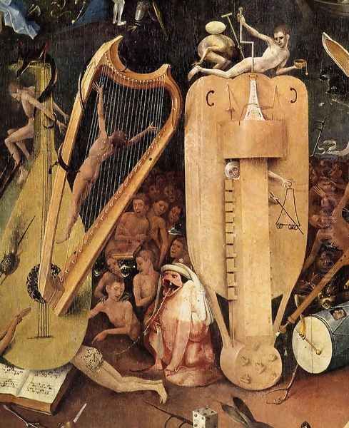 Triptych of Garden of Earthly Delights (right wing) (detail 6) c. 1500 Oil Painting by Hieronymous Bosch