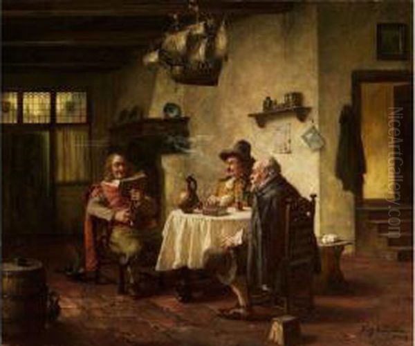 Hollandisches Stubeninterieur Oil Painting by Fritz Wagner