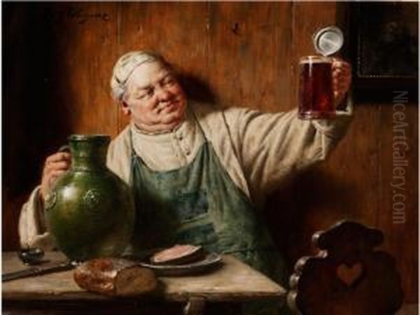 Monch Als Kellermeister Bei Der Bierprobe Oil Painting by Fritz Wagner