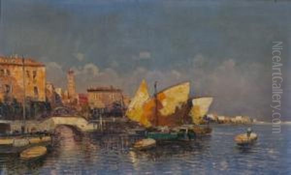 Fischerboote Vor Venedig Oil Painting by Hans Wagner