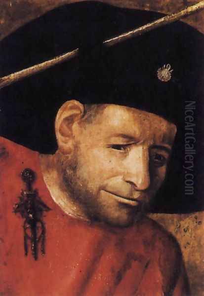 Head of a Halberdier (fragment) Oil Painting by Hieronymous Bosch