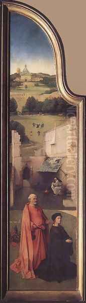 St Peter with the Donor (left wing) c. 1510 Oil Painting by Hieronymous Bosch