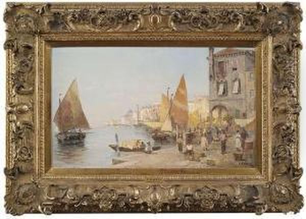 In The Venetian Lagoon. Oil Painting by Carl Wagner