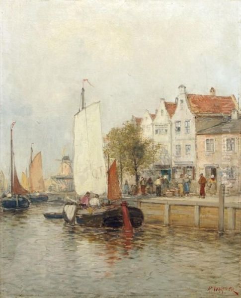 Boote In Holland Oil Painting by Carl Wagner