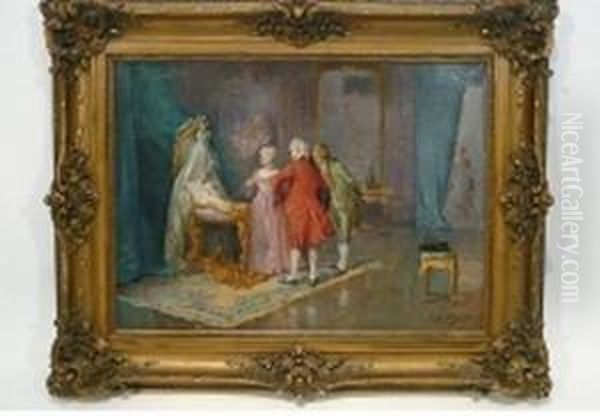  Naissance Sous Louis Xv  Oil Painting by L.G. Wagner