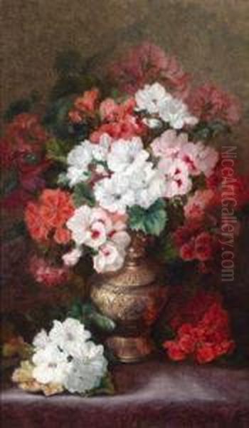 Blumen In Einer Prunkvase Oil Painting by Luise (elise) Wagner