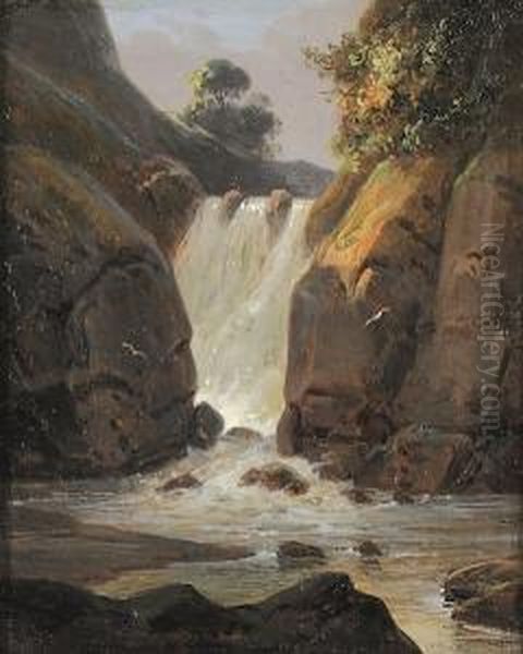 Wasserfall Oil Painting by Otto Wagner