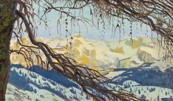 Winterlandschaft Oil Painting by Richard Carl Wagner