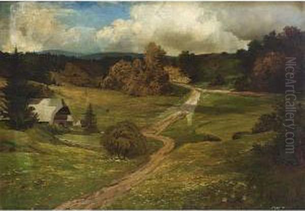 Landscape With A Black Forest Farmhouse. Oil Painting by Richard Carl Wagner