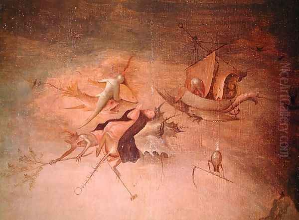 Detail of the left-hand panel, from the Triptych of the Temptation of St. Anthony Oil Painting by Hieronymous Bosch