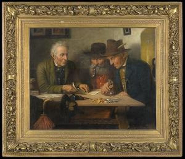 Cash Deal Oil Painting by Josef Wagner-Hohenberg