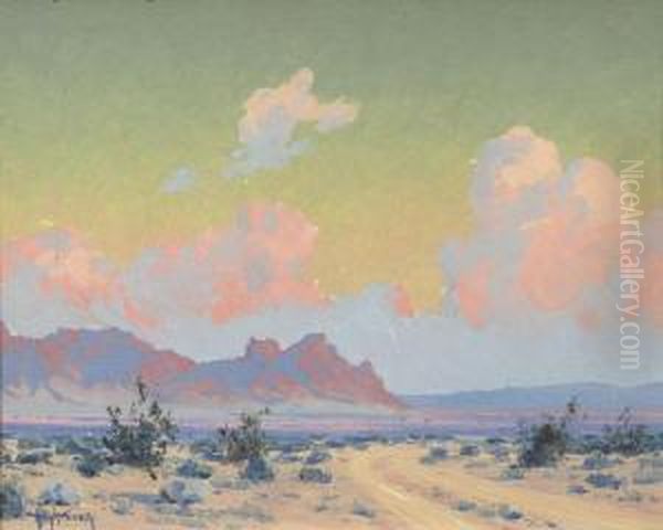 Clouds Over A Desert Landscape Oil Painting by Harry B. Wagoner