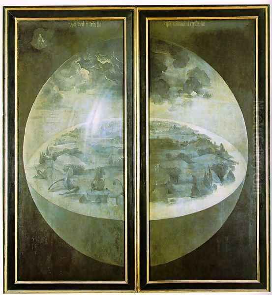 Garden of Earthly Delights, outer wings of the triptych Oil Painting by Hieronymous Bosch