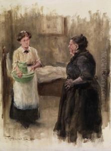 Das Dienstpersonal Oil Painting by Friedrich Wahle