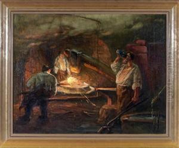 In Der Hammerschmiede Oil Painting by Carl Wahler