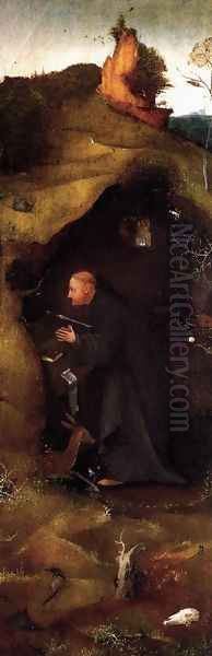 Hermit Saints Triptych (right panel) Oil Painting by Hieronymous Bosch