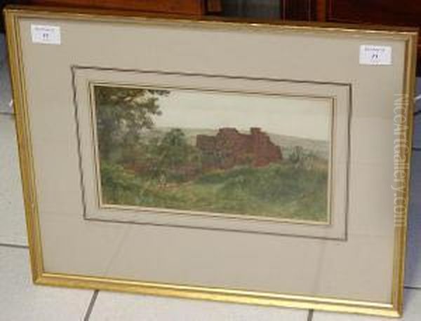 Figure Approaching A Country House Oil Painting by John Wainwright