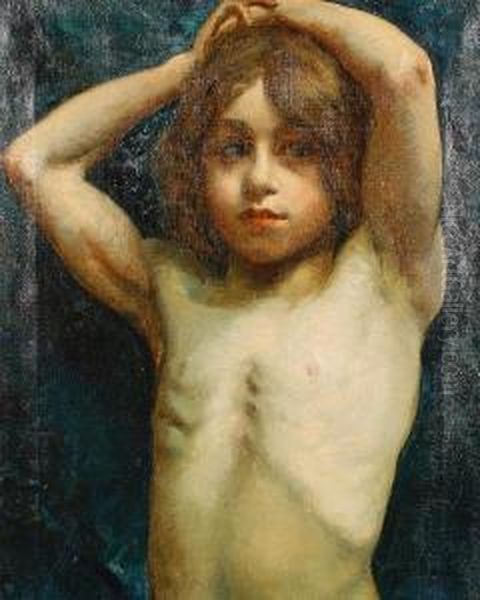 Portrait Of A Young Boy Oil Painting by John Wainwright