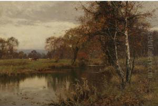 Golden Autumn Oil Painting by Edward Wilkins Waite