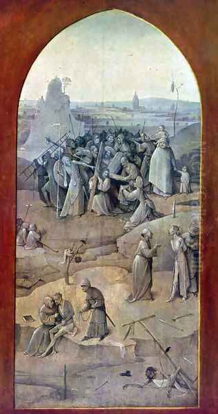 Triptych of Temptation of St Anthony (outer right wing) Oil Painting by Hieronymous Bosch