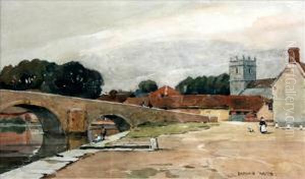 Waite, Rba The Bridge Atwareham Oil Painting by Harold Waite