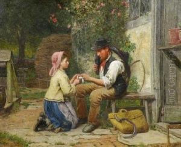 The Little Nursemaid Oil Painting by James Clarke Waite