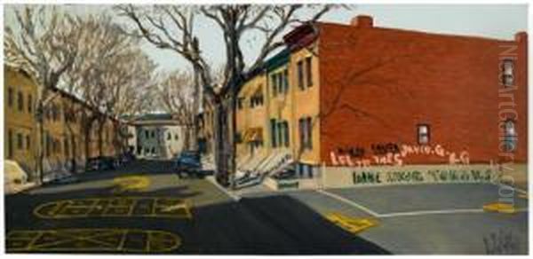 Untitled (newark Street Scene) Oil Painting by William A. Waite