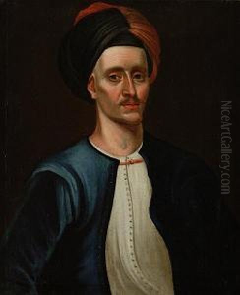 Captain Arter In A Turban Oil Painting by Richard Waitt