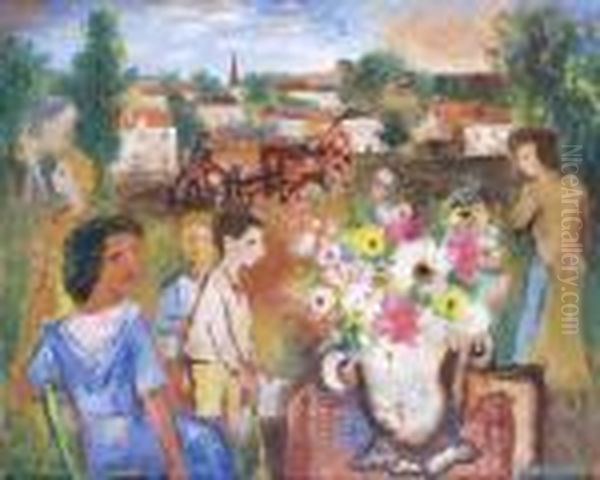 La Famille Du Laboureur Oil Painting by Charles Walch