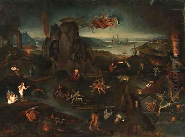 The Temptation of Saint Anthony Oil Painting by Hieronymous Bosch