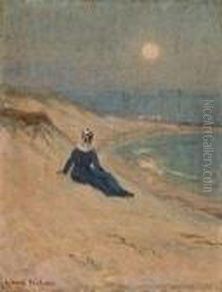 Femme Au Bord De La Mer Oil Painting by Lionel Walden