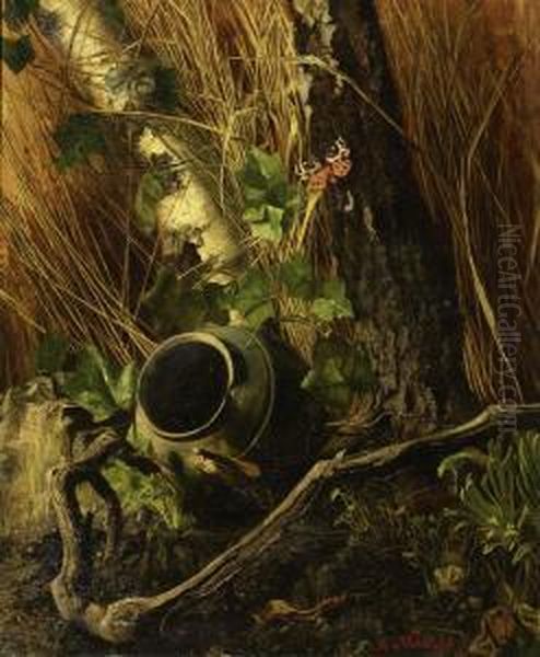 Forest Floor Still Life Oil Painting by Freiin Mathilde Waldenfels