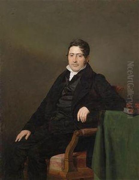 Portrait Of University Professor Dr. Med. Sigmund Caspar Fischer Oil Painting by Ferdinand Georg Waldmuller