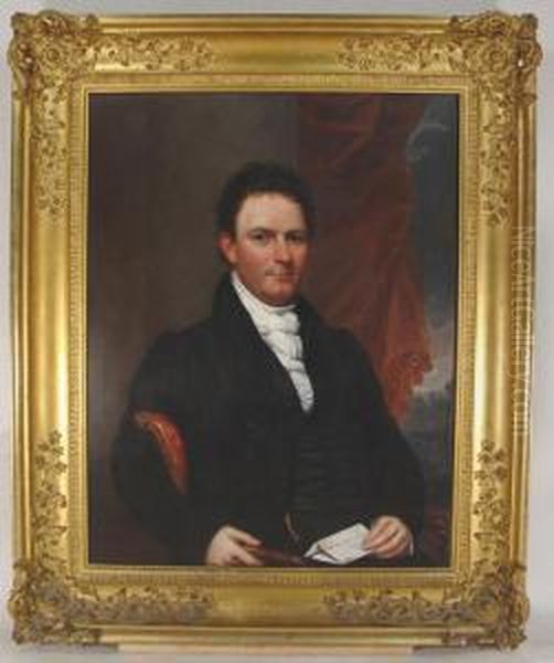 The Reverendstephan N. Rowan, D.d., July 1827, N.y Oil Painting by Waldo & Jewett