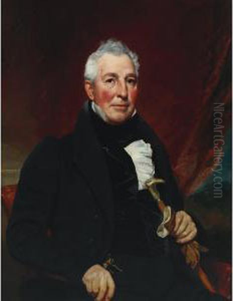 Portrait Of Captain Elisha Hart Oil Painting by Samuel Lovett Waldo