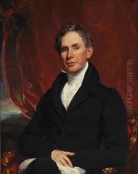 A Portrait Of Major Richard Delafield Oil Painting by Samuel Lovett Waldo