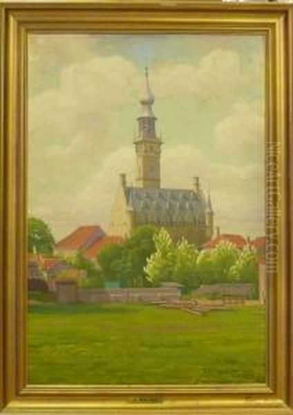 Radhuset I Veere. Oil Painting by Anders Waldur