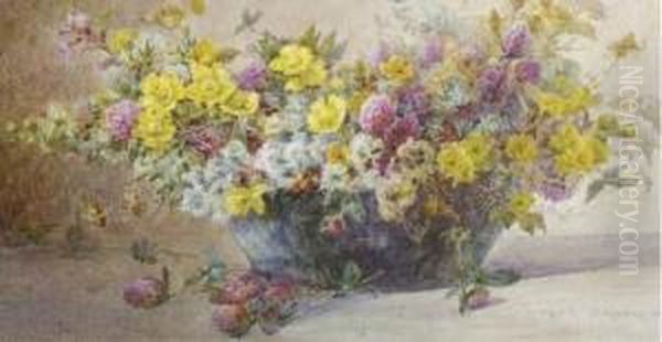 A Bowl Of Flowers Oil Painting by John Porter Wale