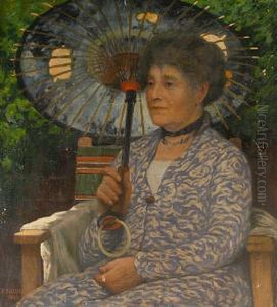 Portrait Of The Artist's Sister Oil Painting by Frederick Dudley Walenn