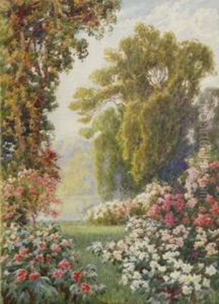 A Garden Of Roses Oil Painting by Howard Neville Walford