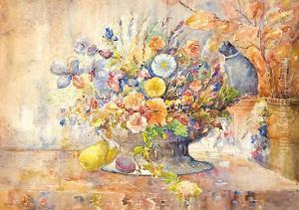 Flowers Oil Painting by Zygmunt Waliszewski