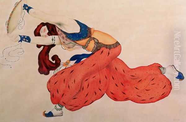 A Study for a figure of a dancer for Scheherazade Oil Painting by Leon Samoilovitch Bakst