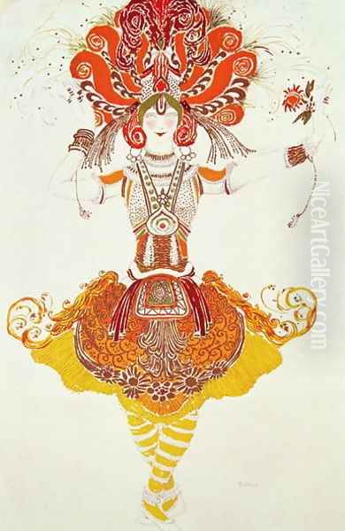 Ballet Costume for 'The Firebird' Oil Painting by Leon Samoilovitch Bakst