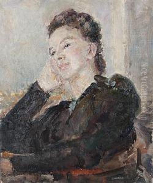 Portrait Of A Woman In Black by Ethel, Dame Walker