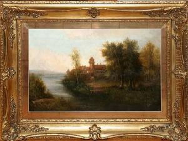 Cottage On A Lake Oil Painting by Frederick Walker