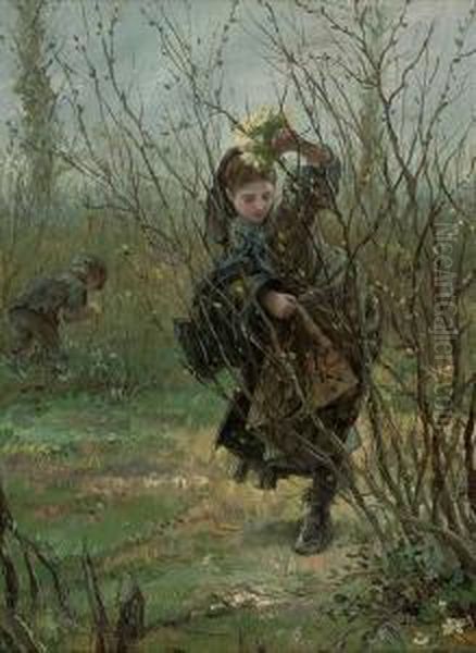 Spring Oil Painting by Frederick Walker