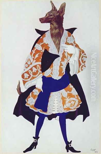 Costume design for The Wolf, from Sleeping Beauty, 1921 Oil Painting by Leon Samoilovitch Bakst